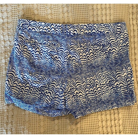 Stylus Womens Shorts Plus Size 16 Curvy Blue & White Patterned Casual Pockets - Picture 3 of 9